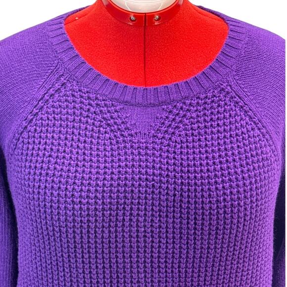Lauren Ralph Lauren Purple Cable Knit Side Button Pullover Sweater Women XL - Picture 5 of 7